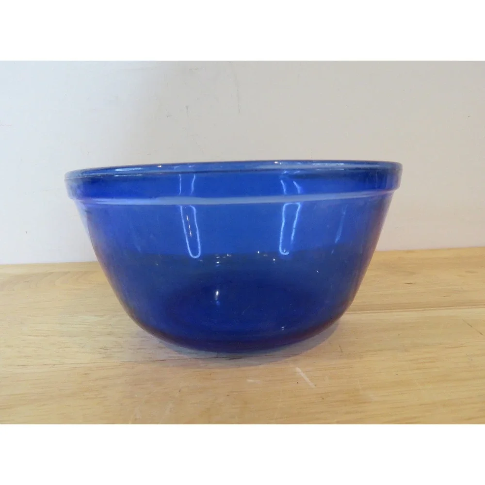 Vintage Set of 3 Anchor Hocking Ovenware Glassware Mixing Bowl Cobalt Blue